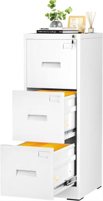 China K-D Structure Filing Cabinet Steel 3 Drawers 38x45x73CM MOQ 50 PCS for Office white color for sale