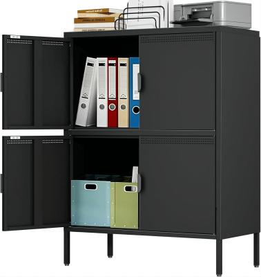 China 80x40x101CM 2 drawers black color functional storage cabinet office furniture cabinet used in office warehouse for sale