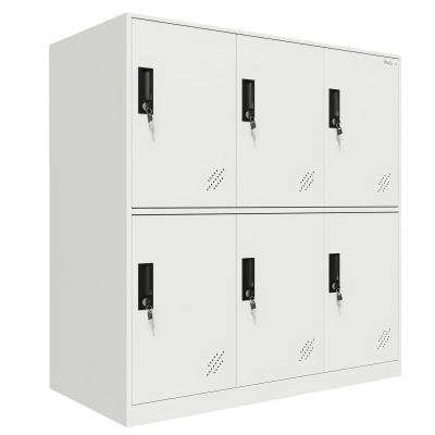 China 90x45x92CM 6 doors single metal locker cabinet office furniture cabinet used in factory financial department for sale