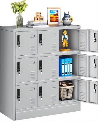 China 90x40x100CM 12 doors single gray metal locker cabinet office furniture cabinet used in factory financial department for sale