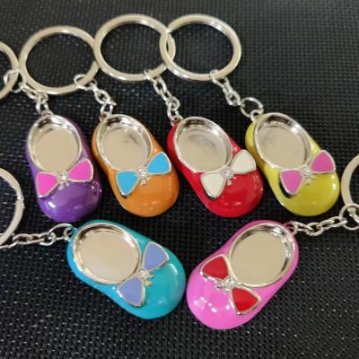 China Hot Sale Soft Enamel Animal Shape Keyring Custom 3D Shoes Color Cute Keychain Glitter Epoxy Cartoon Metal Key Tag For Kid for sale