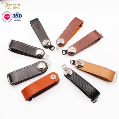 China Custom Leather Key Chain Business Car Compact PU Key Holder Organizer for sale