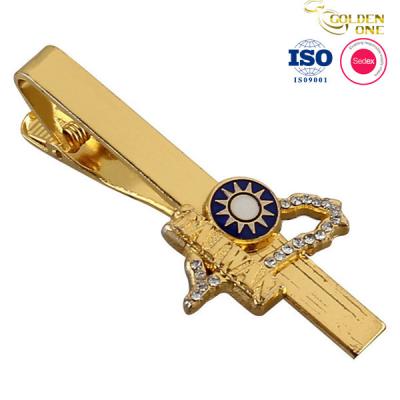 Chine Or Diamond Shirt Tie Clip Custom plaquant pour le cadeau d'affaires à vendre