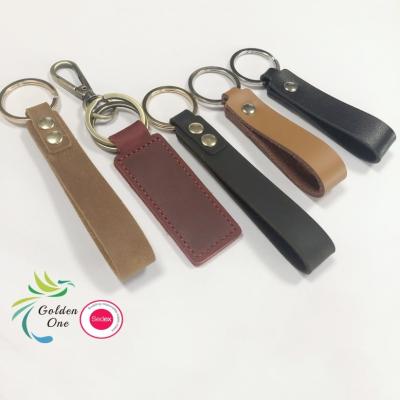 China Mens Gift Keyholder Personalized Pu Leather Key rings Car Logo Customized embossed Keychain For Accessories for sale