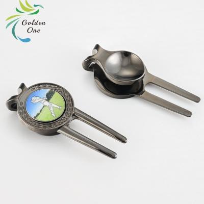 China Multifunctional custom made golf club logo repair golf divot tool repair ball tool maker golf divot tools for sale