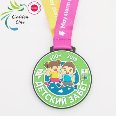 China Customized Pvc 2D Soft Enamel Metal Medallion Making Custom Back To School Rugby Souvenir Sports Honor Award Medal  for sale