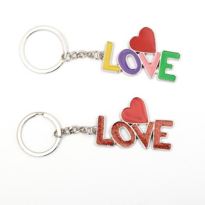 China China  factory custom design 2d 3d valentine's day gift love romantic heart shape key ring for couple gifts for sale