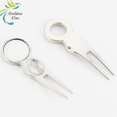 China wholesale custom engraved logo black wedge golf shoes style design metal golf lawn pitch divot repair tool for sale