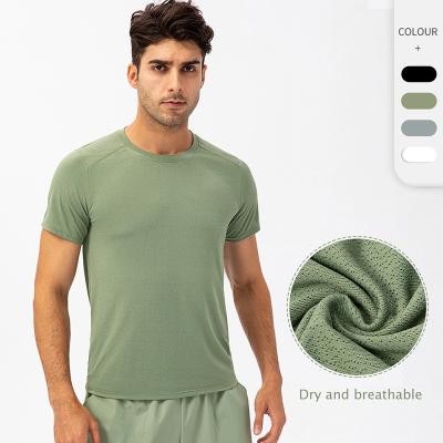 China Custom Recyclable Spandex Men's Running Quick Dry Men's Breathable Sportswear Anti-Wrinkle Printing Gym T-shirt for sale