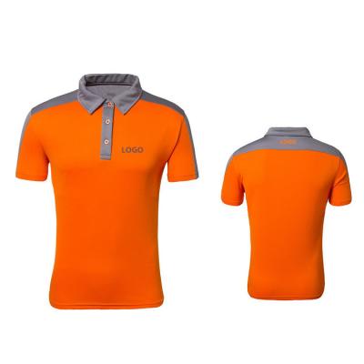 China Men's Golf T-shirt Anti-Wrinkle Solid Orange Men's Polo Shirt Golf T-shirt Short Quick-Dry Equipment Golf T-shirt for sale