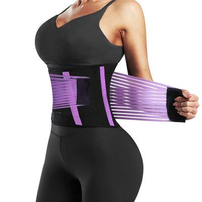 China Custom Adjustable Sauna Sweat Trainer Outdoor Home / Gym Park Trimmer etc. Zakerda Logo Women Sport Waist Blet Fitness Body Shaper for sale