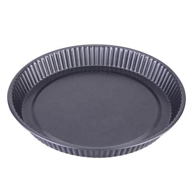 China Viable Custom Sunflower Round Coating Carbon Steel Tray Tart Pizza Pan Mold Metal Body 10/11/11.6 Inch Straight Stick Base Non for sale