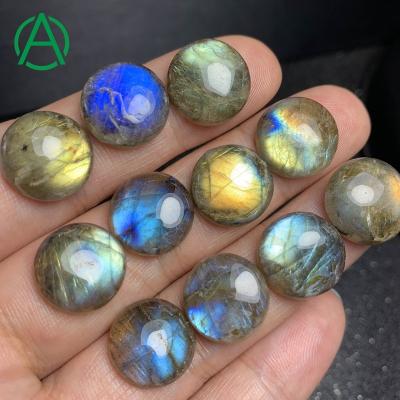 China None ArthurGem Natural Labradorite Round Cabochon, Gemstone Cabochons For Jewelry Making for sale