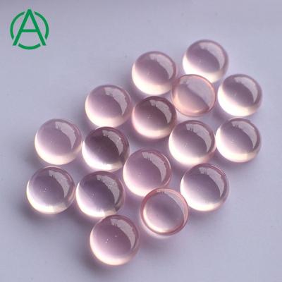 China None Natural ArthurGem Rose Quartz Round Cabochon, Gemstone Cabochons for Ring Making for sale