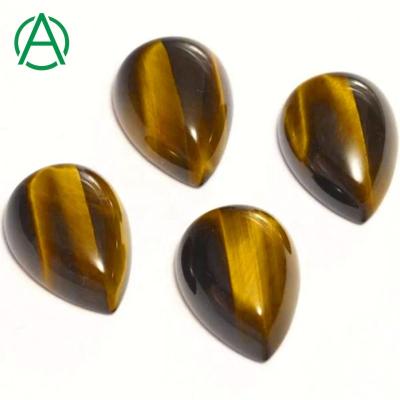 China None Wholesale Tiger Eye Pear Yellow Cabochons, Loose Gemstone ArthurGem Cabochons For Sale for sale