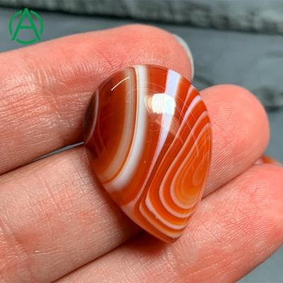 China None ArthurGem Natural Red Striped Agate Pear Shape Cabochon, Gemstone Cabochons For Jewelry Making for sale