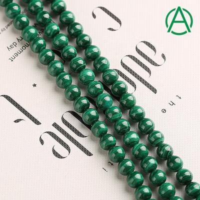 China None Loose Beads 4mm 6mm 8mm 10mm 12mm Natural Round 14mm ArthurGem Malachite Stone Beads For Jewelry Making for sale