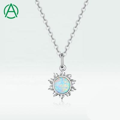 China CLASSIC Genuine 925 Sterling Silver Jewelry Sun Shining Opal Necklace Women Factory Supply from ArthurGem for sale