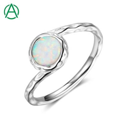 China ArthurGem TRENDY 2022 Latest Design Opal Ring White Blue Opal Silver Rings For Women Anniversary Wedding Gift for sale