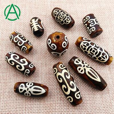 China No ArthurGem Wholesale Natural Agate Beads Tibetan Dzi Agate Stone Beads For DIY Jewelry Making Bracelet Men Women for sale