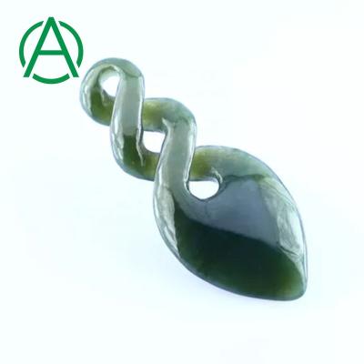 China None ArthurGem Nep0034 Nephrite Jade Carving Pendant Lucky Charm Natural Canadian Fish Hook Pendant for sale