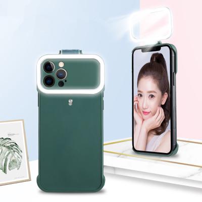 China Hot Selling Fashion Anti-fall Led Selfie Light Phone Case Ring Light Phone Case For iPhone 12 pro for sale