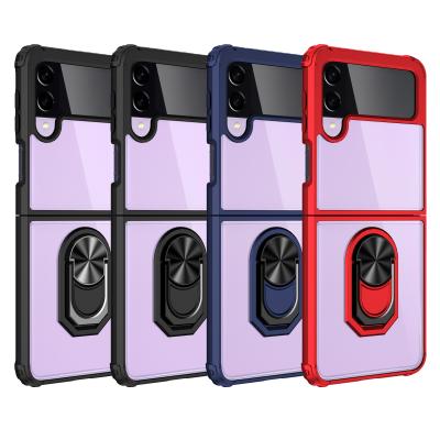 China 2021 Anti-drop Newcomers Phone Case For Samsung z Flip 3 Finger Ring Kickstand Hybrid Mobile Cover For Galaxy z Flip 3 for sale