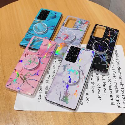 China Anti-fall For Samsung s21 Ultra Marble Laser Print Marble Case IMD Glitter Mobile Phone Cover For Samsung s21 for sale