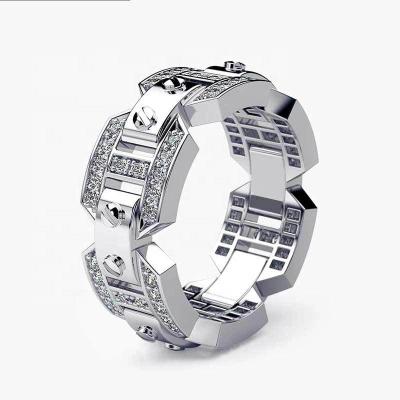 China Caoshi Environmentally Friendly Unique Style Punk Rings For Jewelry 925 Men's Three Colors Plated Men's Rings Silver Ring Homme for sale