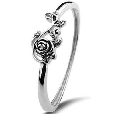 China Vintage CAOSHI Vintage Simple Design Rings Retro Make Old Rings For Women Old Rose Flower Ring Silver for sale