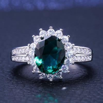 China CAOSHI CLASSIC Luxury Tasty Female Rings For Women Wedding Rings Jewelry Gifts Green Zircon Engagement Ring for sale