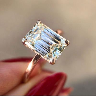 China New Retro Rose Gold Women Rings Jewelry Elegant Cut Arrival Environmentally Friendly Ring Ladies Caoshi Square Shape Zirconia for sale