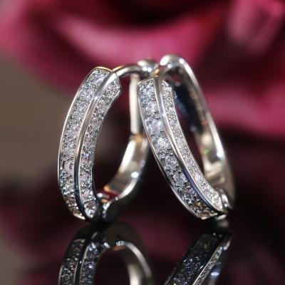 China CAOSHI Cubic Hoop Earrings Women Mini Circle Hoop Earrings Female CZ Delicate Elegant Shiny Cubic Color CLASSIC Three Design for sale