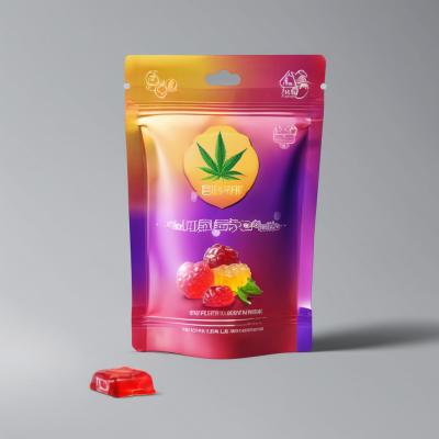 China Customized Logo Mylar Bag 420 Ziplock Pouch For Delta 8 CBD Gummy With Free Sample for sale