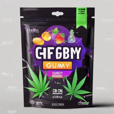 China Smell Proof Mylar Weed Pouch Marijuanna Packaging Bag for CBD Food Gummy with Child Resistant Zipper for sale