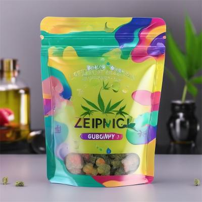 China Eco Friendly Recyclable PE Weed Packaging Bag Plastic Zipper Standing Pouch for sale