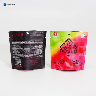 China Custom Printed CBD Gummies Packaging Mylar Bags Food Edible Foil Standing Pouch for sale