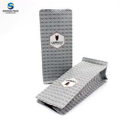 China Customized Coffee Bean Packaging Bags With Flat Bottom Design for sale