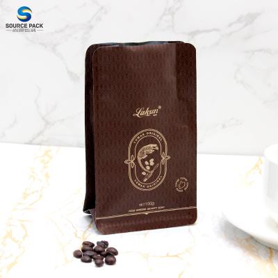 Chine Moisture Proof Coffee Packing Bag Zipper Flat Bottom Coffee Bag With Valve à vendre