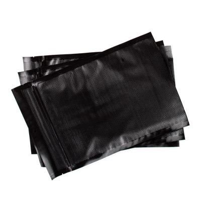 China All Black Vacuum Seal Bags For Food Preservation With Embossed Zipper Top for sale