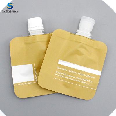 China Eco Friendly Liquid Spout Pouch Kraft Paper for Cosmetic Refill Lotion Cream Skin Care for sale