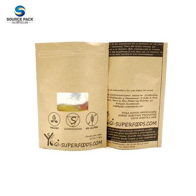 China Resealable Zipper Kraft Paper Stand Up Pouch For Nuts Kernels Sunflower Seeds Pumpkin Te koop