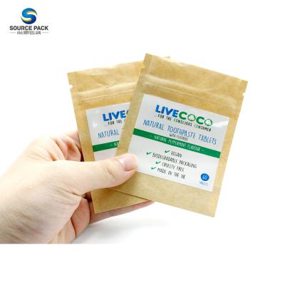 China Food Packaging Stand Up Pouch Zipper Kraft Paper Bag Eco Friendly Biodegradable for sale