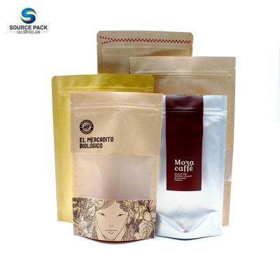 China Wholesale Zipper Stand Up Pouch Aluminum Foil Moisture Proof Kraft Paper Bag Te koop