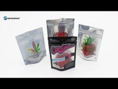 Plastic Ziplock Weed Mylar Bags Cannabis Stand up Pouch for CBD Gummies Packaging