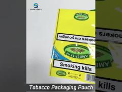 Smoking Leaf Packaging Bag Wholesale Rolling Tobacco Pouch With Zipper And Sticker