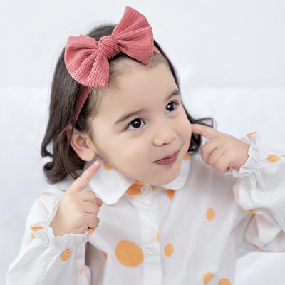 China Turban Baby Hair Band Twisted Friendly Material Elastic Bow Hairbands For Girls Kids Headware Baby Hair Accessories for sale