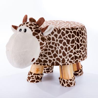 China Adjustable (Height) Children's Plush Toy Stool Baby Solid Wood Stool Small Cute Animal Cartoon Animal Stool for sale