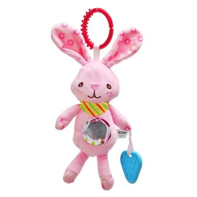 China Newest 2021 Fashion Eco-friendly Baby Bunny Toy For Kids Cute Crib Stroller Hanging Car Toys Pose Hanging Bells for sale