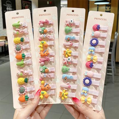 China Popular Cute Cartoon Fruit Children Hairpin Set Baby Ear Side Bangs Clip Headdress Hair Accessories for sale